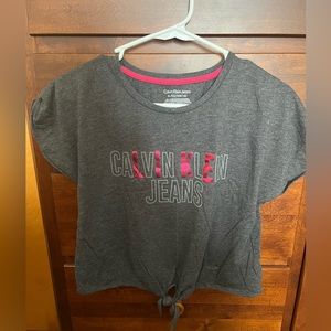 calvin klein tie front crop top